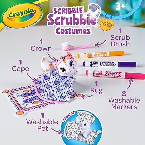 Miniatura 2 de Crayola Scribble Scrubbie Pets Princess Playset, juguetes para niños, regalo para niñas y niños