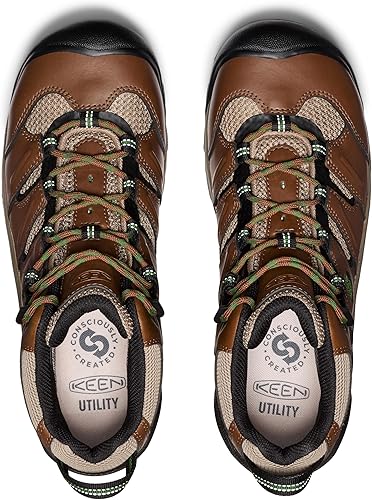Vista 55 de KEEN Utility Botas de trabajo impermeables Lansing de altura media con punta de acero para hombre Mantillo/Shitake