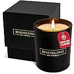 Benevolence LA Clearance Candles Bergamot & Jasmine Christmas Scented Candles | Soy Black Holiday Candle for Home | Gifts for Women and Men | Home Fragrance | Aromatherapy | 6oz