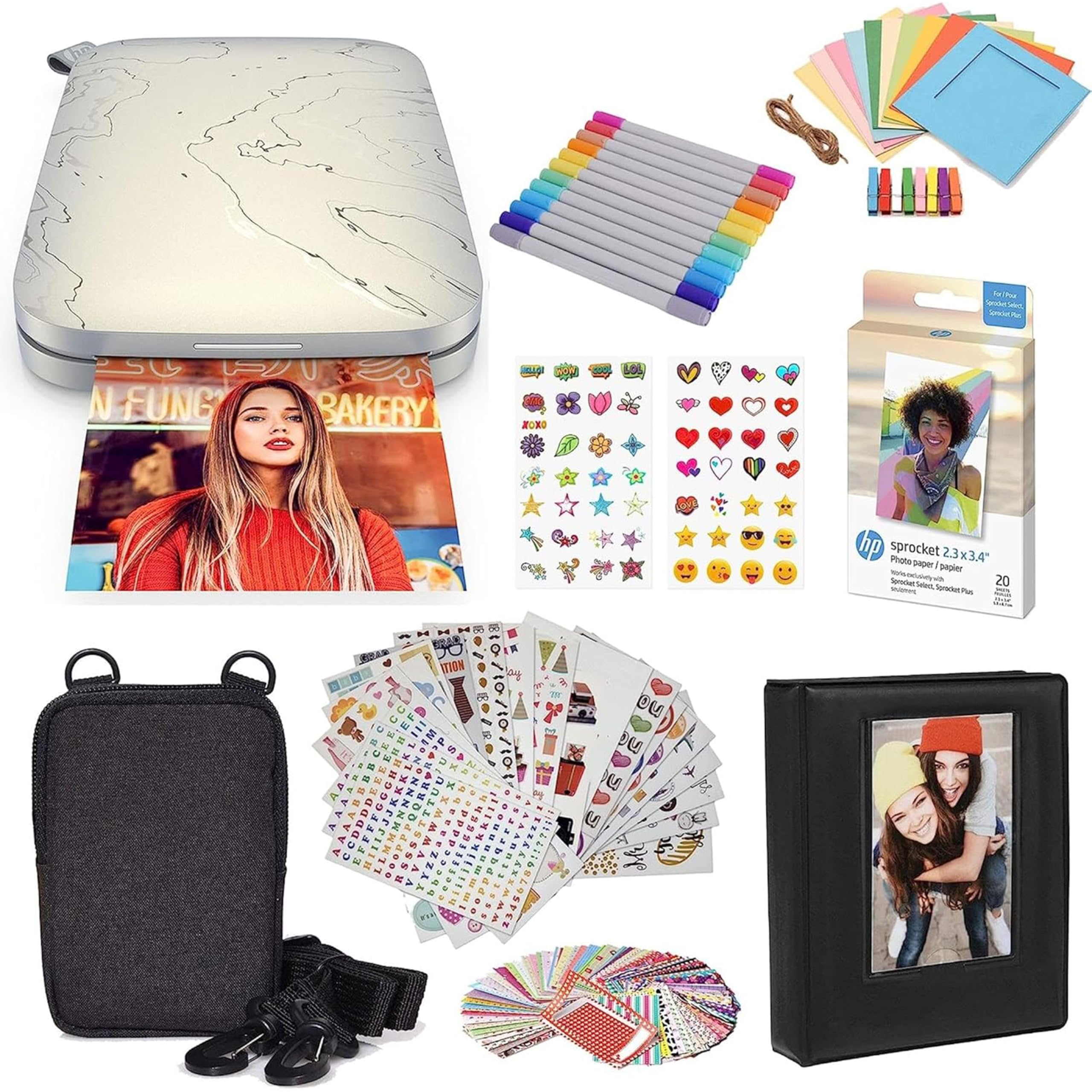 HP Sprocket Select 2.3x3.4 Portable Instant Photo Printer for Android and iOS Devices (Eclipse) Starter Bundle-image-40