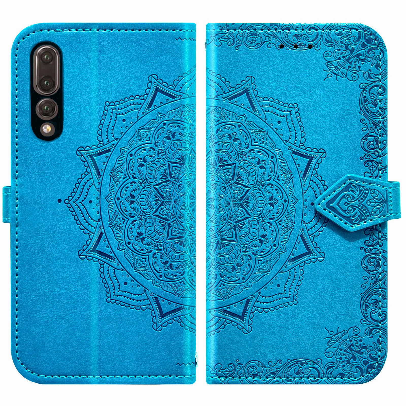 Asuwish Handyhülle Für Huawei P20 Pro – Klapphülle Mit 6 Kartenfächern, Standfunktion, Inkl. Schutzfolie & Kette | Blau