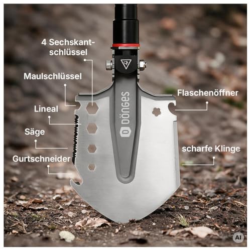 Dönges Klappspaten | All in One Outdoor Survival Tool & Schneeschaufel – Ansicht 2