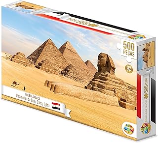 Quebra Cabeça 500 Peças Pirâmides de Gizé, Cairo, Egito, GGB Plast, Multicor
