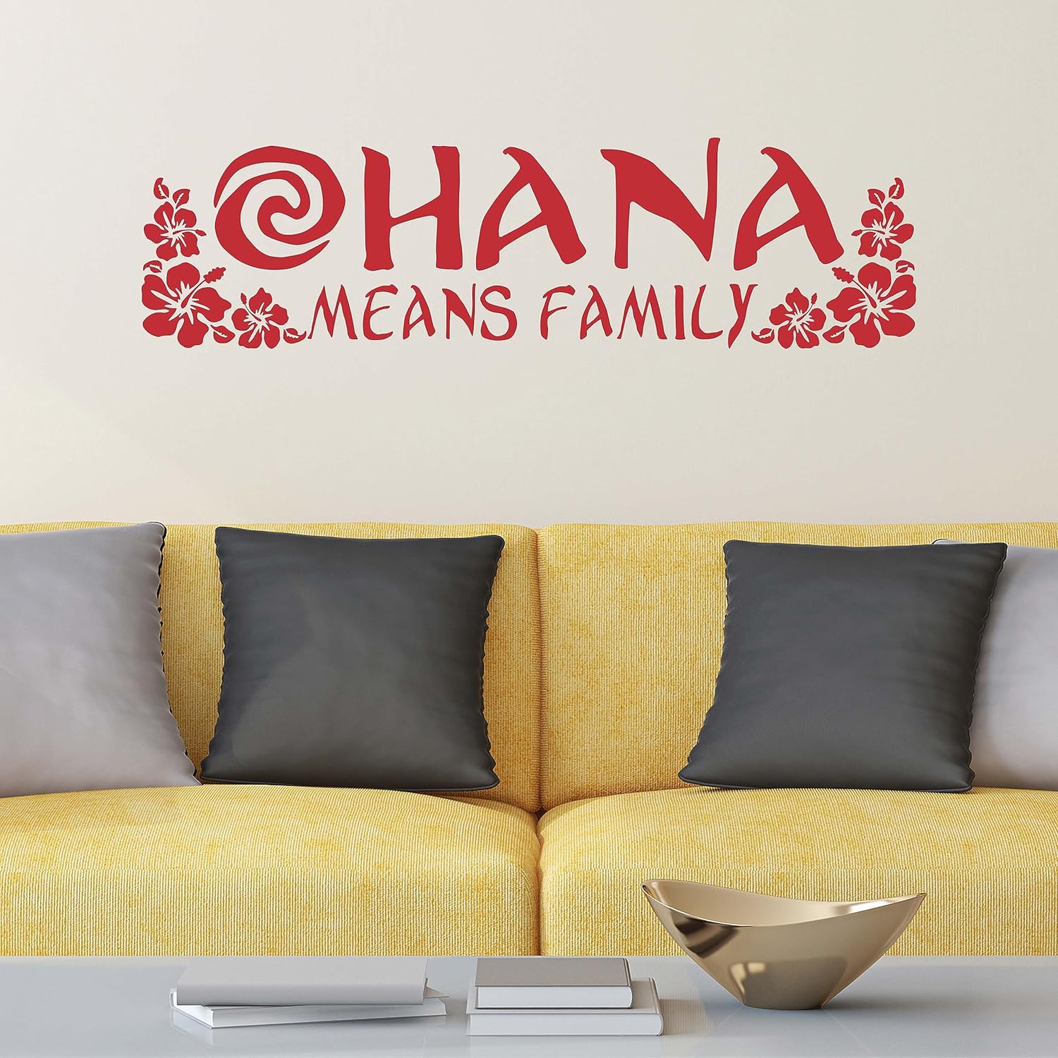 Ohana Means Family Decor Decal | Lilo and Stitch Sign | Kids Bedroom Decor | Made in America | Red