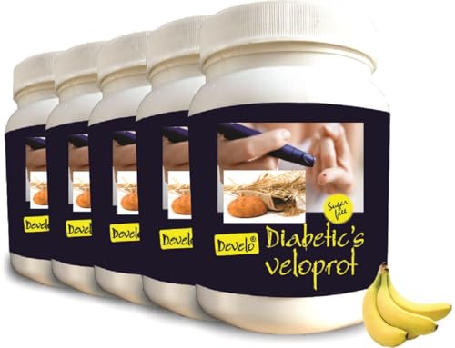 Image of Develo Diabetes Protein Powder Sugar Free Diabetic Nutrition & care - 5kg (Pack of 5) Banana