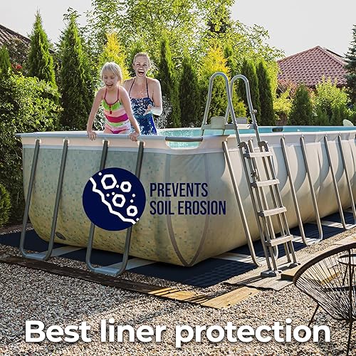 Vista 16 de Shop Square Almohadilla de revestimiento de piscina de 24 pies para piscinas sobre el suelo, acolchado para debajo del suelo, protección contra