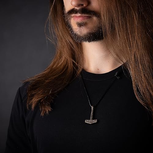 Miniatura 10 de Baldur Jewelry - Collar con colgante de martillo de Thors Mjölnir - Colgante vikingo de martillo de Thor nórdico vikingo, joyería vikinga - Regalos