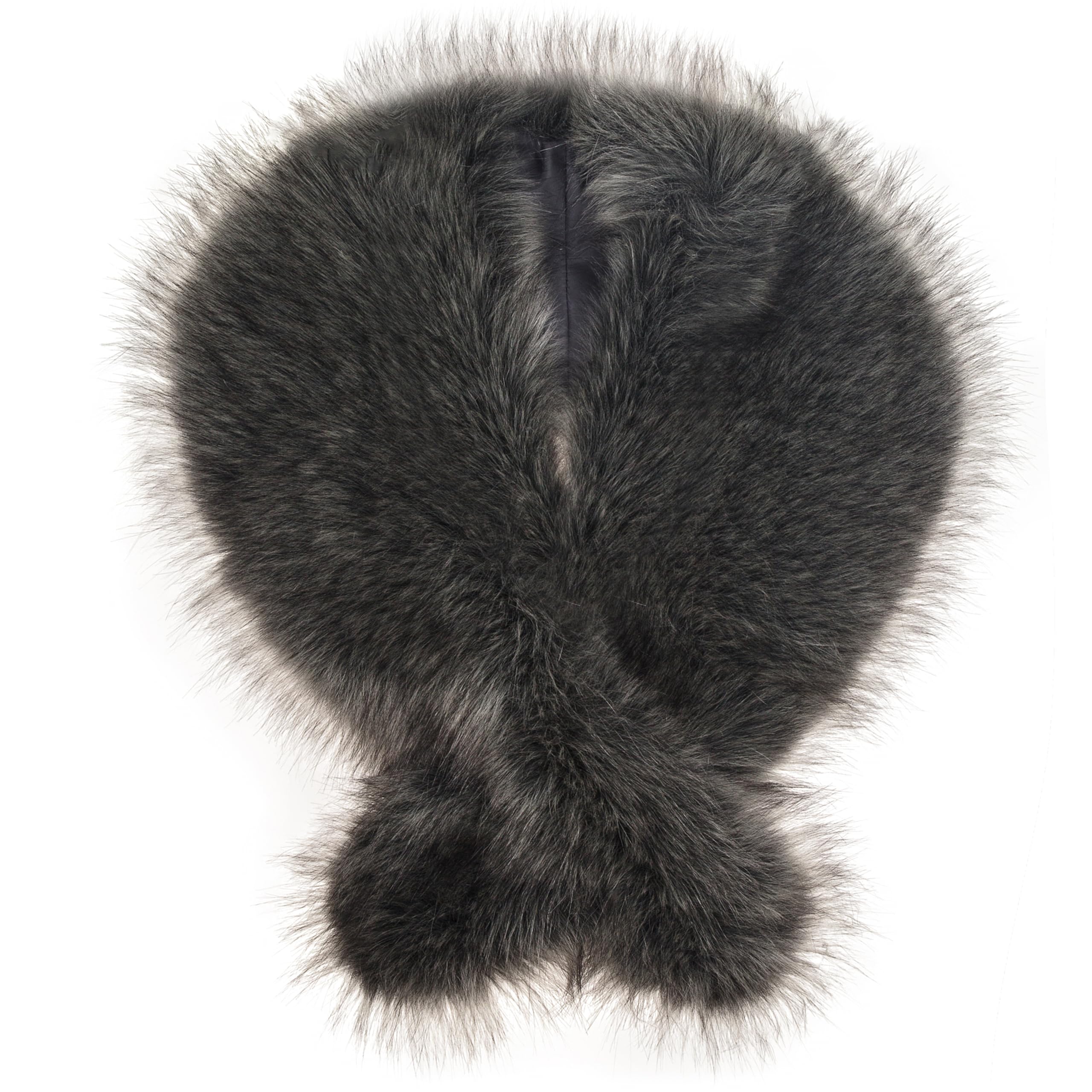 Futrzane Classic Shawl - Faux Fur Stoles Wraps for Women - Large Fake Fur Scarf (Dark Grey Classic)