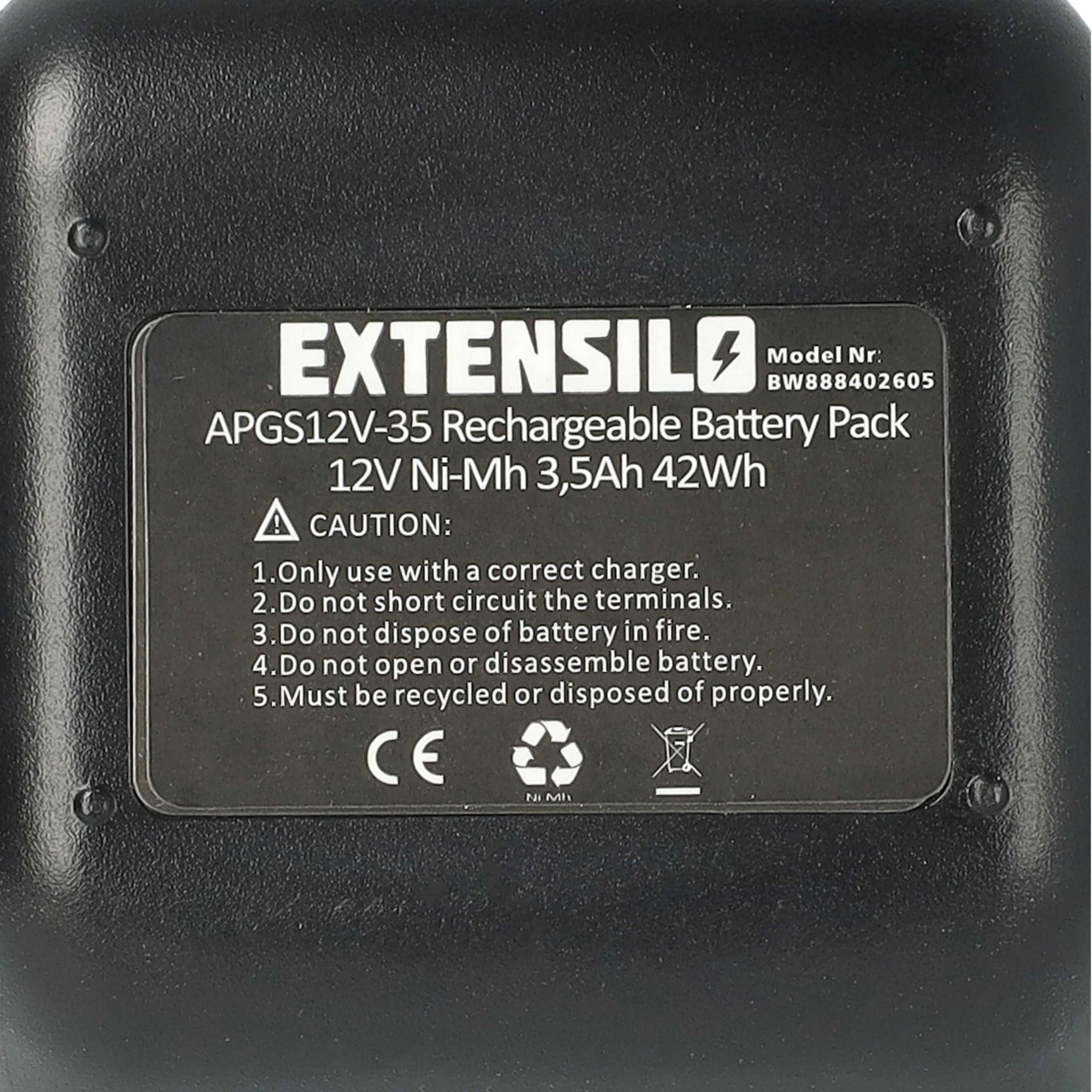 2X batería Compatible con Würth G12 Herramienta, Herramienta colocación Remaches Ciegos (3500 mAh, NiMH, 12 V)