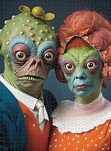 Miniatura 4 de Meet The Aliens Vaxion and Lirien 1000 Piece Jigsaw Puzzle by Cross & Glory - Unique and Colorful Artwork of an Alien Couple for Puzzle Enthusiasts