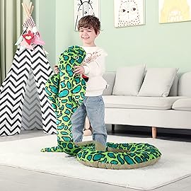 IKASA Giant Snake Stuffed Animal Plush Toy,106 Large Cobra Cute Jumbo Soft Toys,Huge Big Size Fluffy Plushy Fat Oversized Plushie,Gifts for Kids