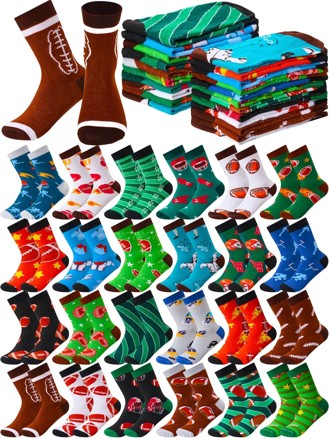 Shinymoon 24 Pairs Funny Socks Bulk Fancy Novelty Pattern Socks for Women Men Girls Holiday Gifts
