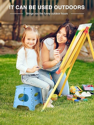 Miniatura 161 de Dyforce Taburete plegable de 9 pulgadas, taburete para niños, taburetes resistentes para adultos, taburetes de pie compactos, taburetes ligeros para