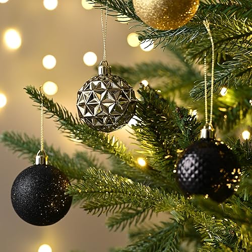 Miniatura 20 de Valery Madelyn Juego de adornos decorativos para árbol de Navidad para otoño, Halloween, 50 unidades de 2.36 pulgadas, rojo, verde y dorado
