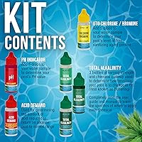 Vista 3 de U.S. Pool Supply Paquete de 6 soluciones de recarga de botellas para kit de prueba premium de 5 vías para piscina y spa, botellas indicadoras