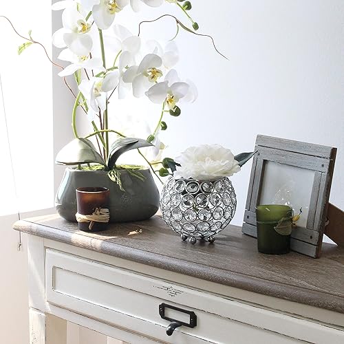 Miniatura 5 de Elegant Designs HG1006-CHR Elipse - Portavelas de cristal circular, florero, centro de mesa de boda, regalo, 4.25 pulgadas, cromado (paquete de 2)