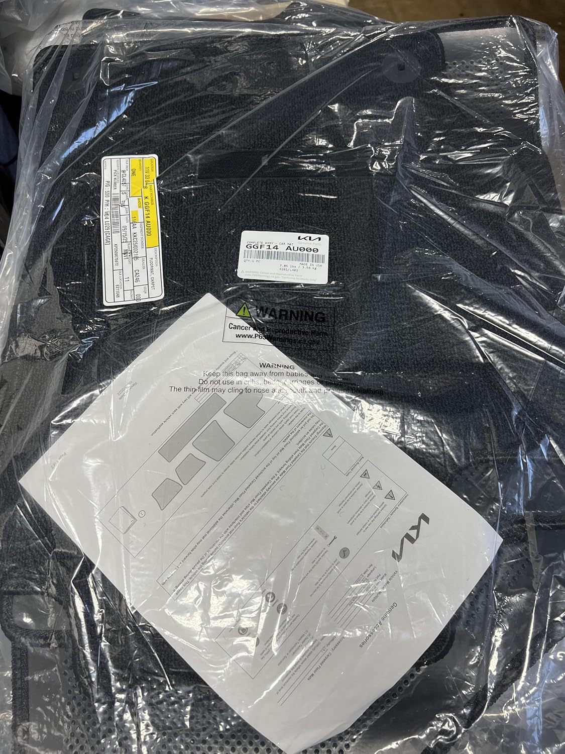 Kia Original Equipment Floor Mats, Black Carpet, 4-Piece Set, Custom Fit for K4 - Image 2