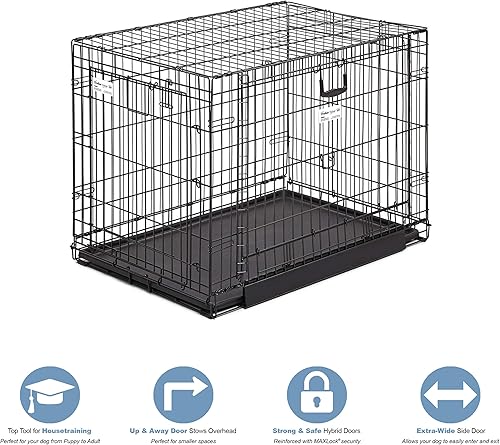 Miniatura 3 de Jaula de perro MidWest Homes for Pets Puerta doble Negro