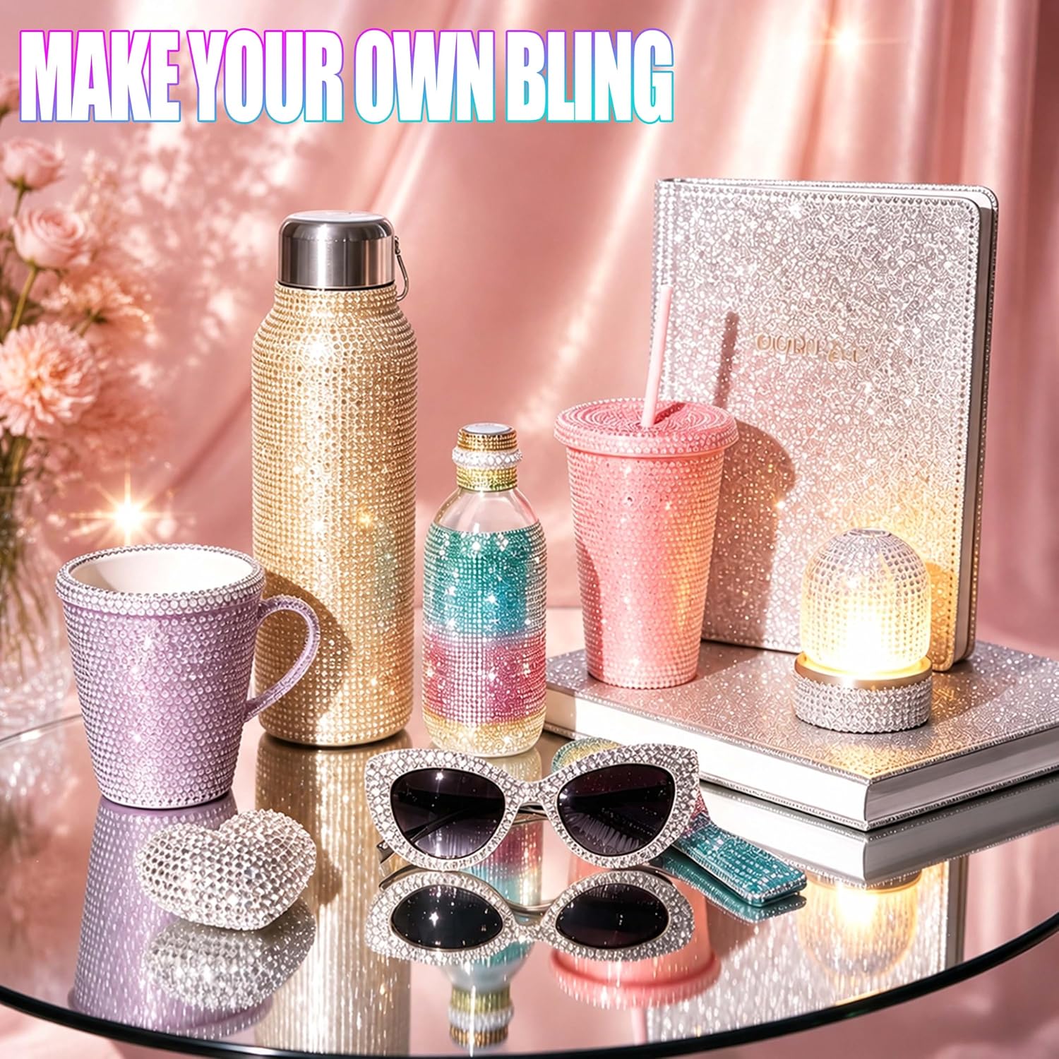 108000Pcs Bedazzling Rhinestone Kit, 12 Colors 3mm Gems