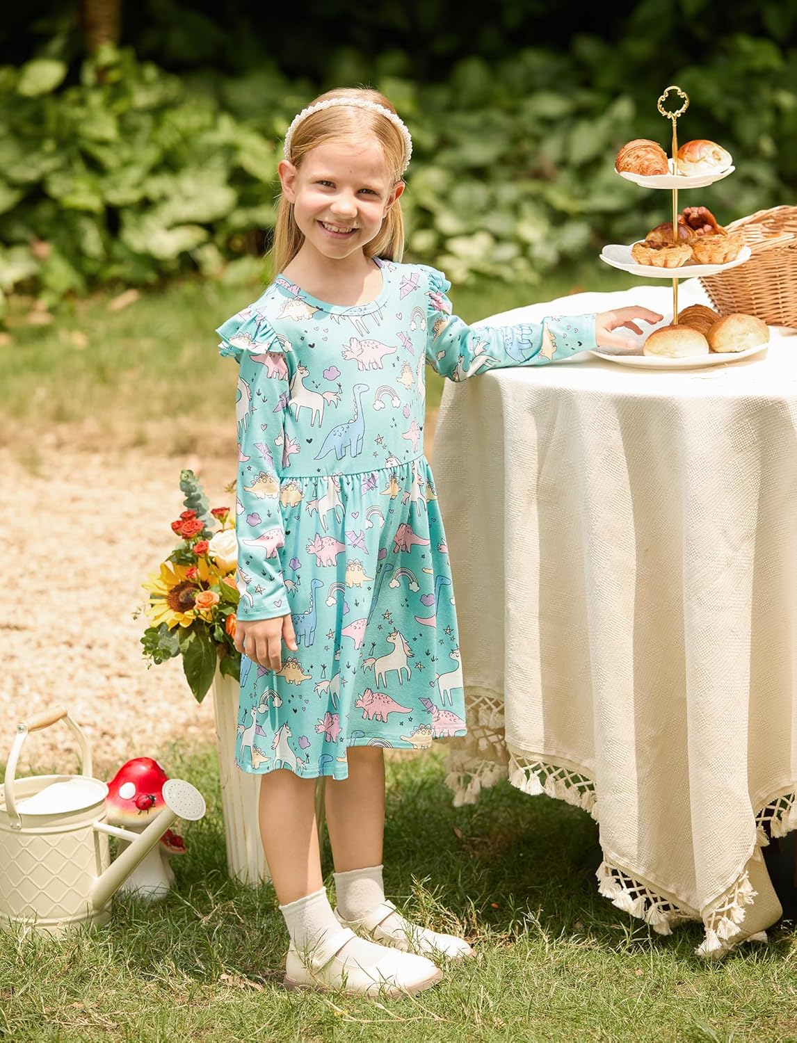 PATPAT Multipack Girl Toddler Dresses Sleeveless Flamingo Striped Toddler Casual Dresses - Image 5