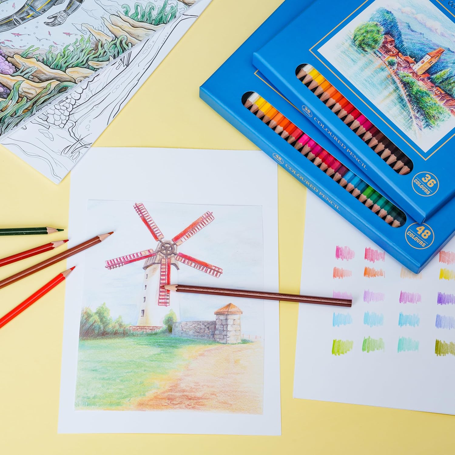 Coloured Pencils Oil Base Professional Grade Vibrant Colour Lead Pre-Sharpened With Sharpener color pencil colored pens