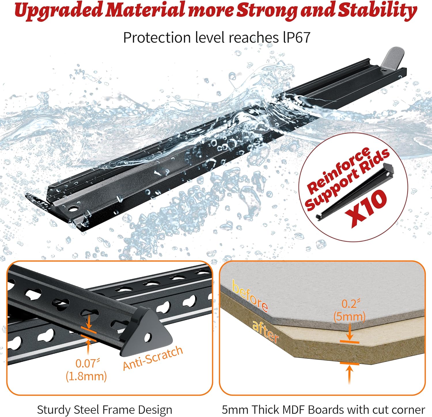 48"W Garage Shelving, 3050LBS Storage Shelves Heavy Duty, 5 Tier Metal Shelving Unit Adjustable Garage Shelves Heavy Duty Shelving for Warehouse,Commercial, Kitchen, 48" W × 24" D × 72" H, Black - Image 7