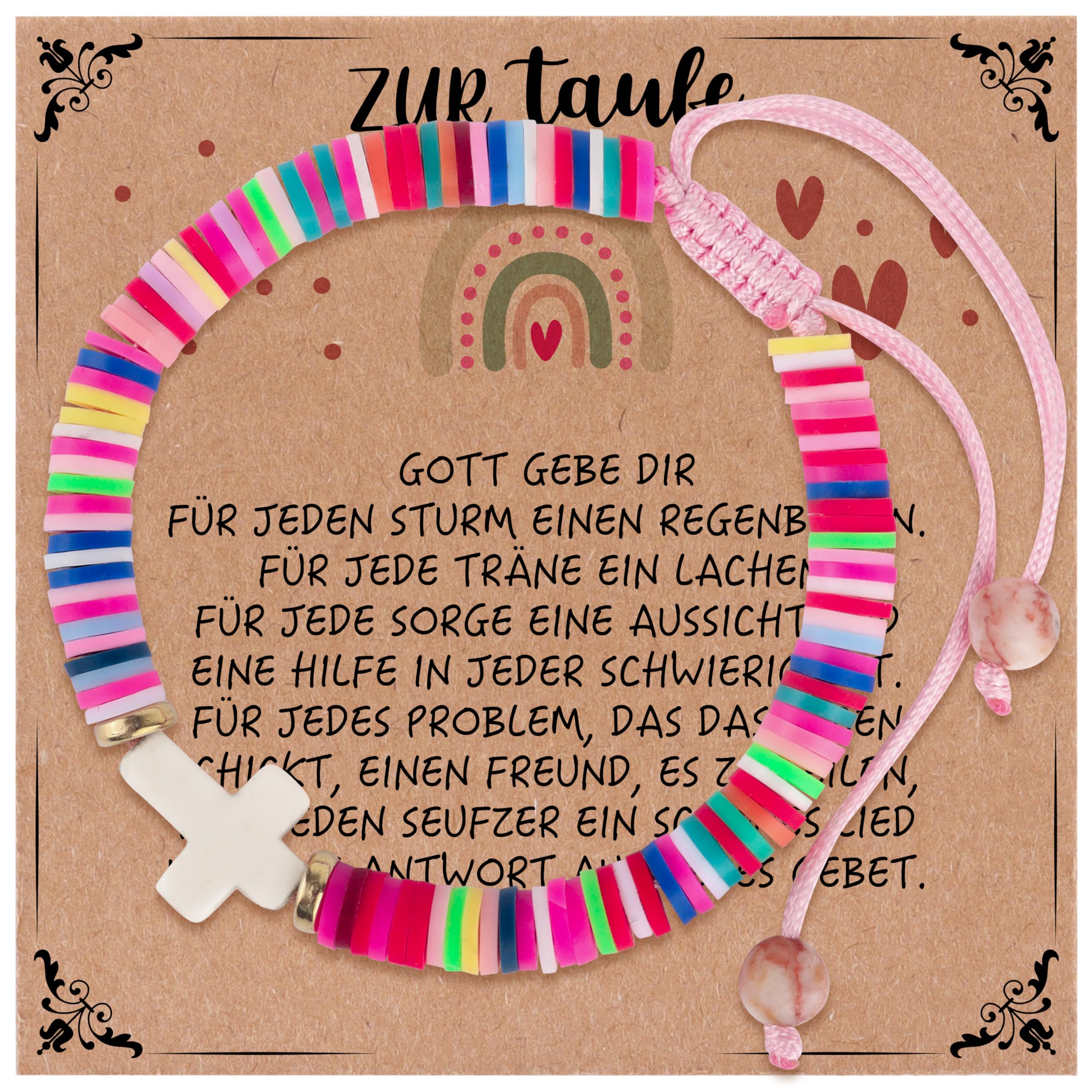 Rebundex Taufgeschenke für Mädchen Taufe Geschenk Taufgeschenk Mädchen, Taufe Kreuz Armband Geschenk zur Kinder, Tochter, Nichte