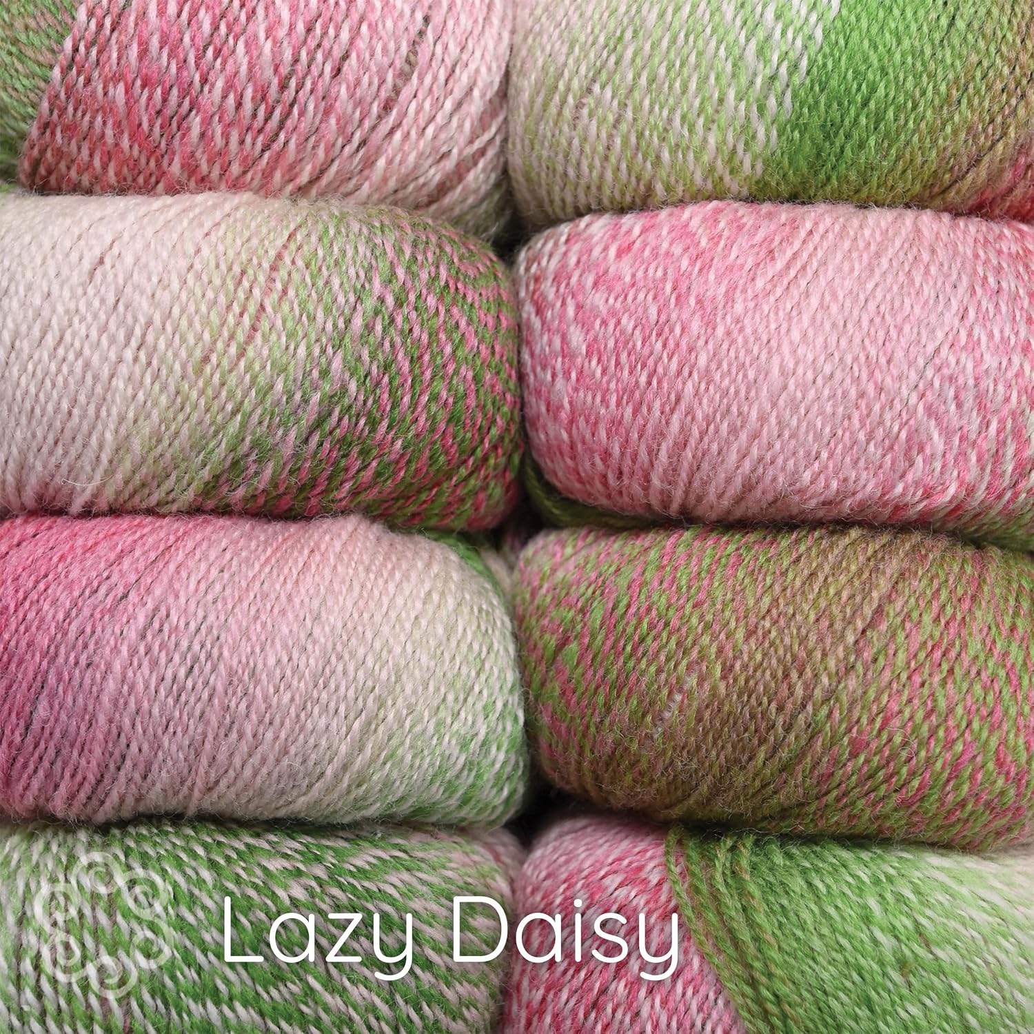 Double Helix by Living Dreams Yarn. Soft, Colorful 2-ply Wool Yarn for Crochet, Knitting, Weaving. Self-Striping Sport Weight Yarn, 3 Pack, 150g, Color Lazy Daisy