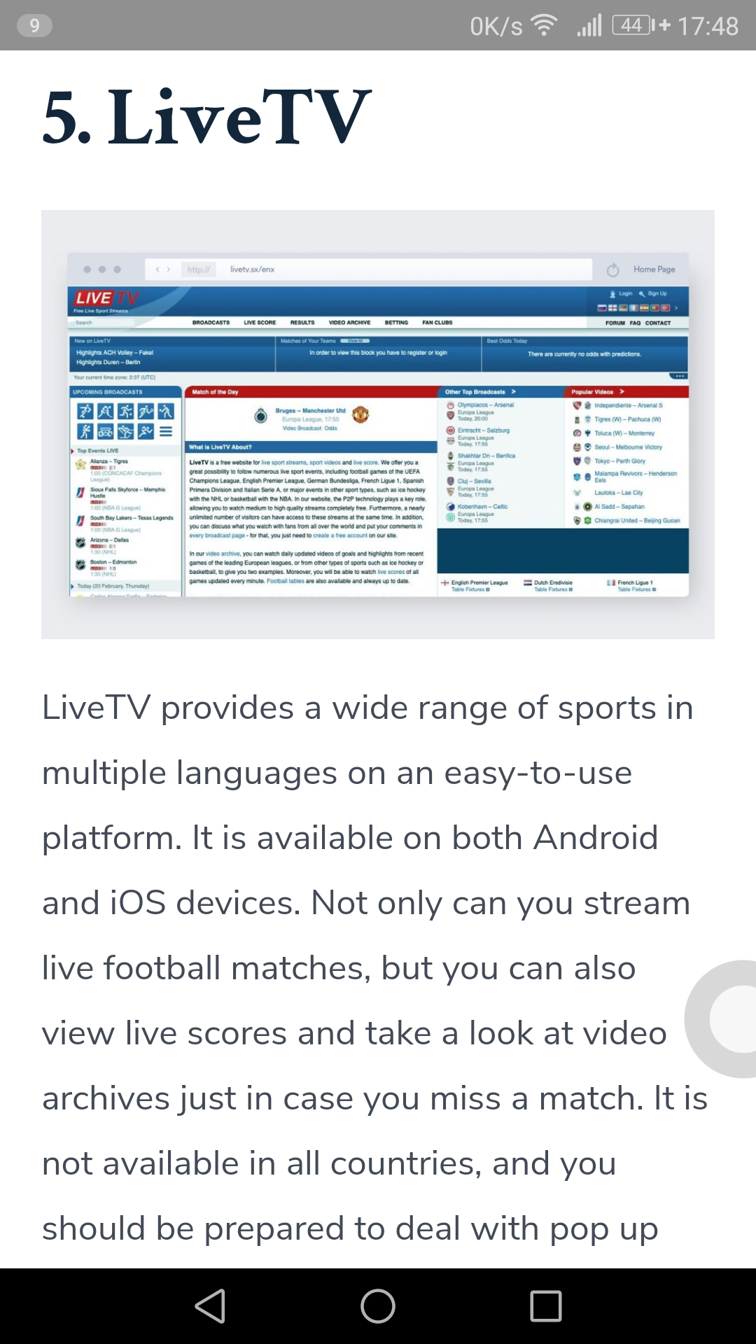 Watch Football Live For Free Guide - App on Amazon Appstore