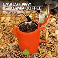 Vista 7 de COLETTI Bozeman Cafetera Percoladora Naranja — Cafeteras de Camping — El Percolador Favorito del Camping — SIN Aluminio o Plástico