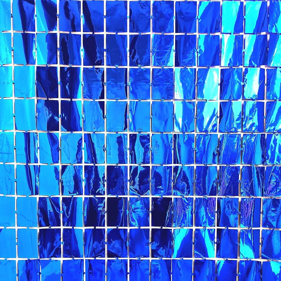 Banderines De Fiesta 1er Cumpleaños - Azul Holográfico, 11 Banderas, Longitud 3.9 M