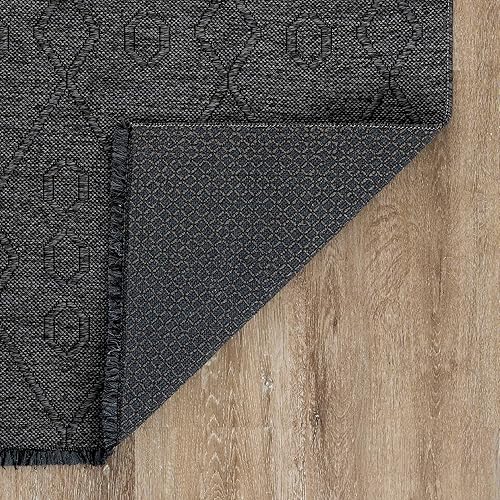 Miniatura 9 de Alfombra de área lavable a máquina y antideslizante de 5 x 7 pulgadas, alfombras modernas para sala de estar, dormitorio, comedor o entrada, gris