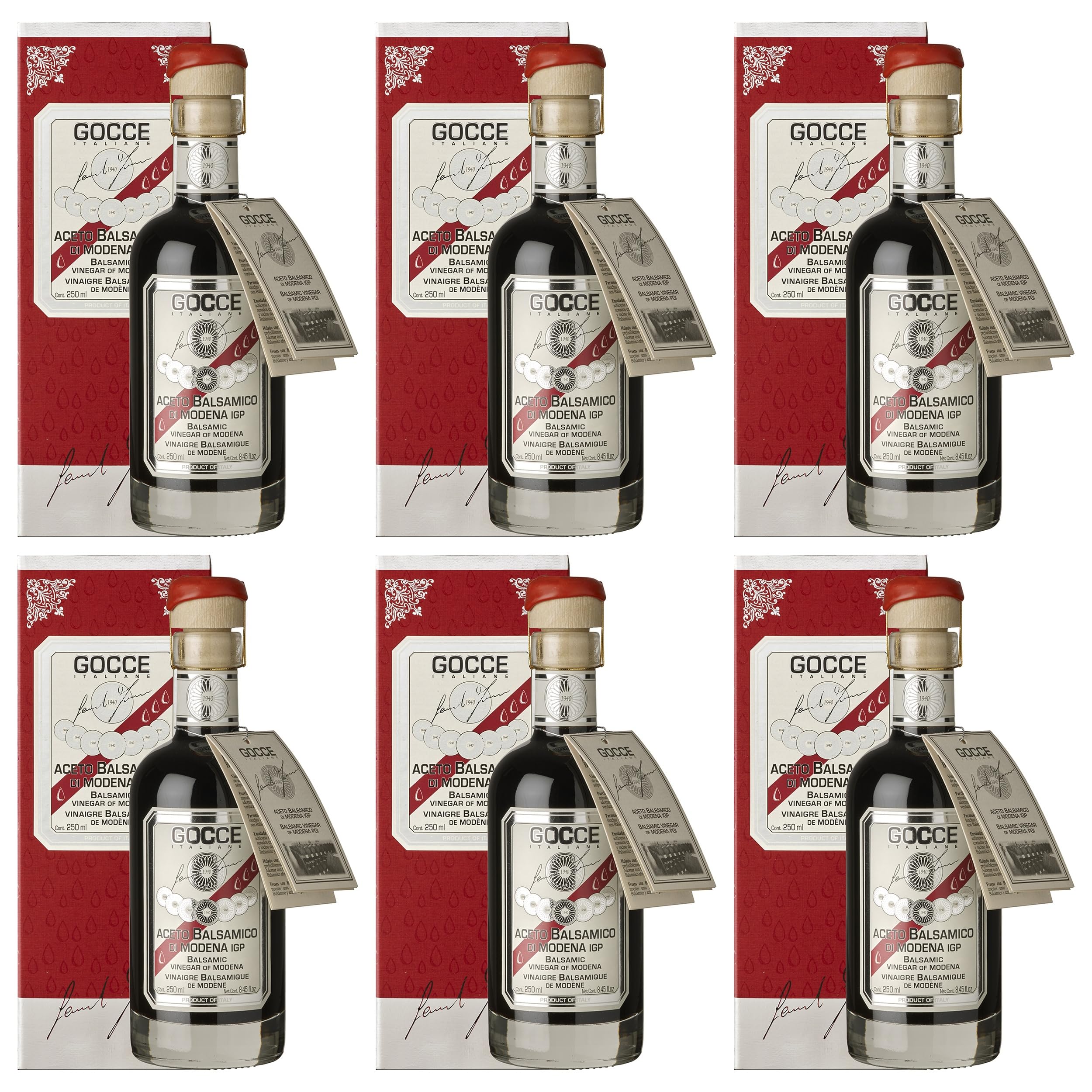 Leonardi Gocce Aceto Balsamico di Modena IGP 15 Travasi Italien inkl. FeinWert E-Book (6 x 0.25 l)