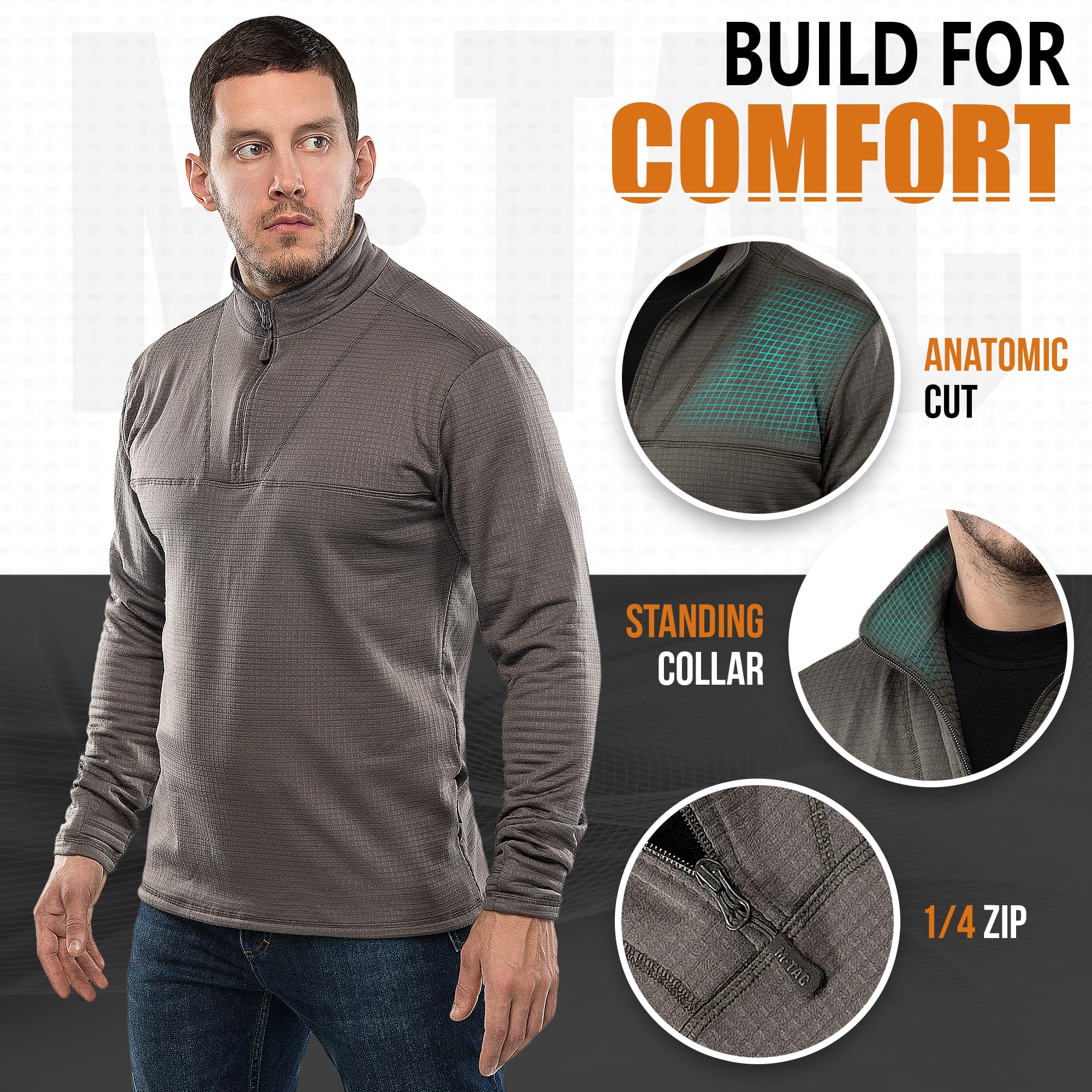M-Tac Pantalones de compresión térmica para hombre, capa base con forro polar, para clima frío, nivel 2 ECWCS