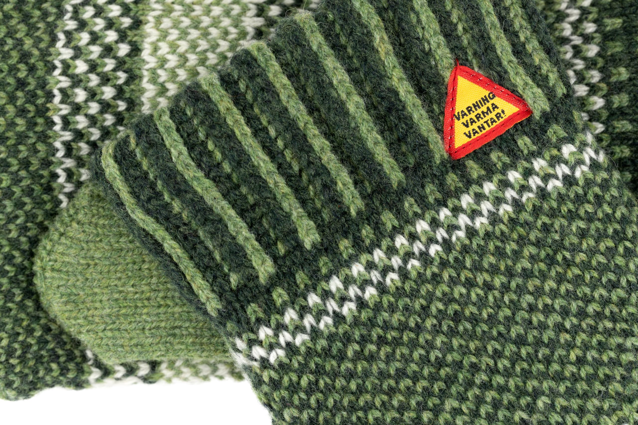 ÖJBRO VANTFABRIK guanti in maglia lana merino Fager Inez S (6) verde guanto fuderato caldi morbidi Svezia