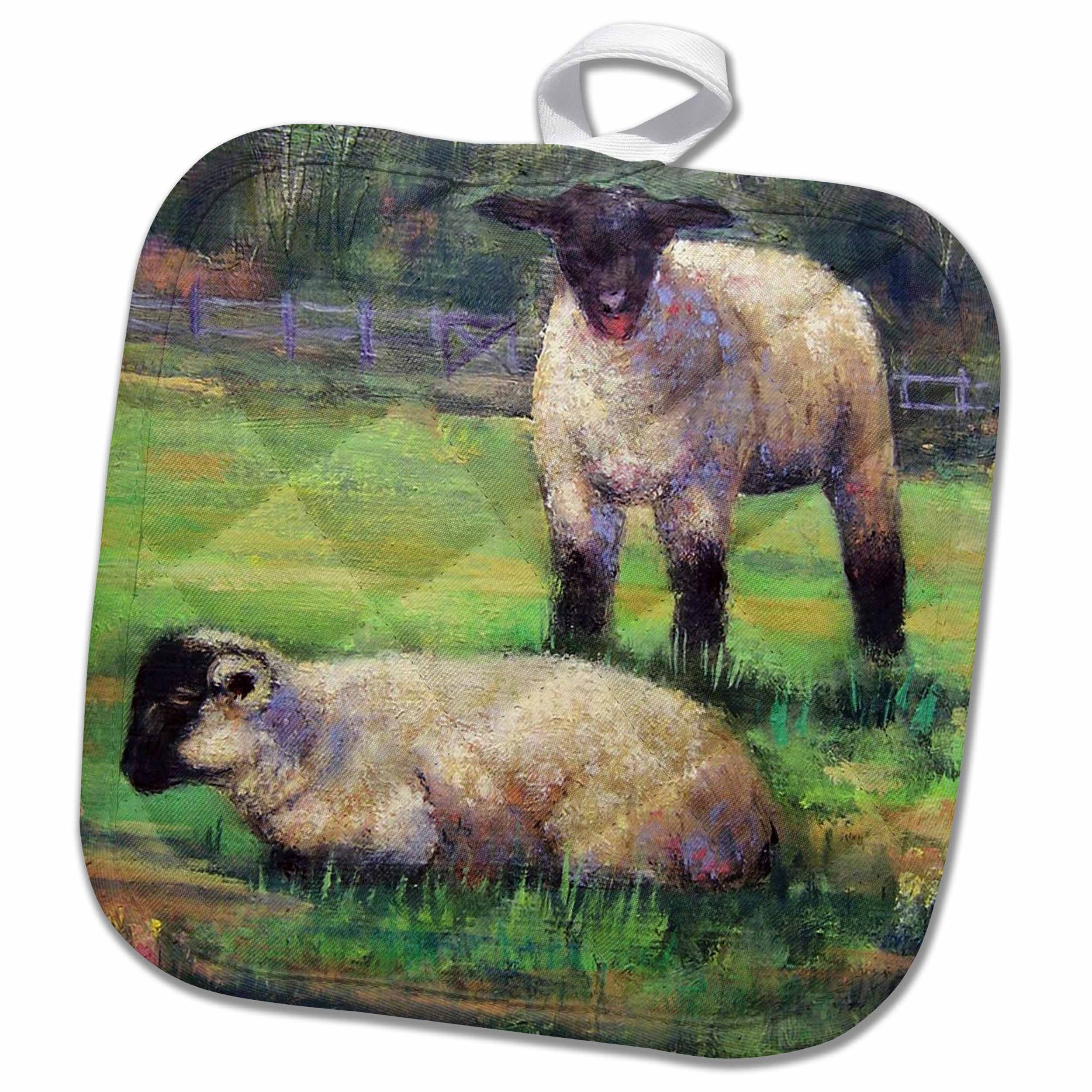 3D Rose Cuyahoga River in Downtown Cleveland Pot Holder, 8" x 8"