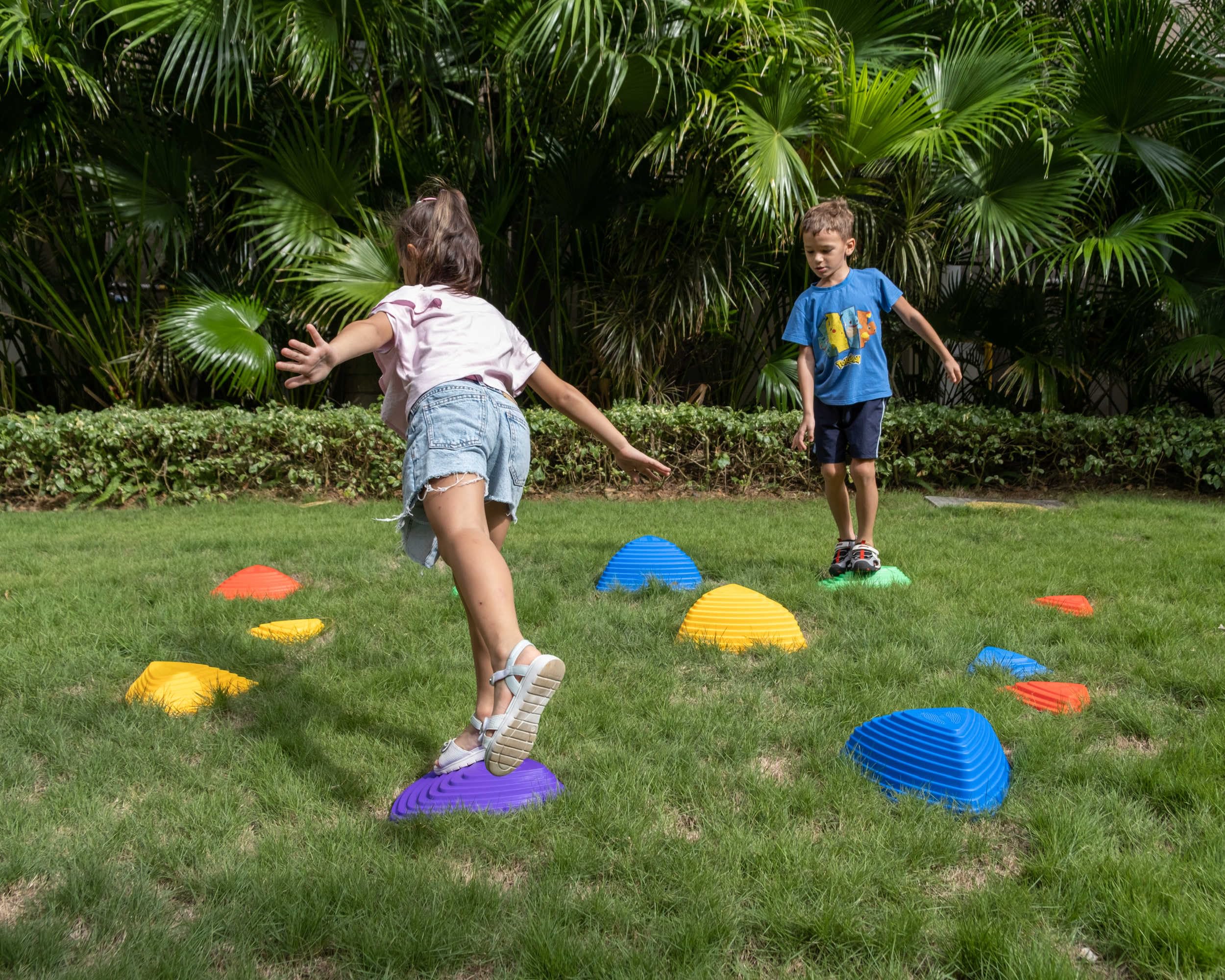 12 PCS Kids Balance Stepping Stones - Non-Slip Sensory Play Toys For Indoor/Outdoor Obstacle Course