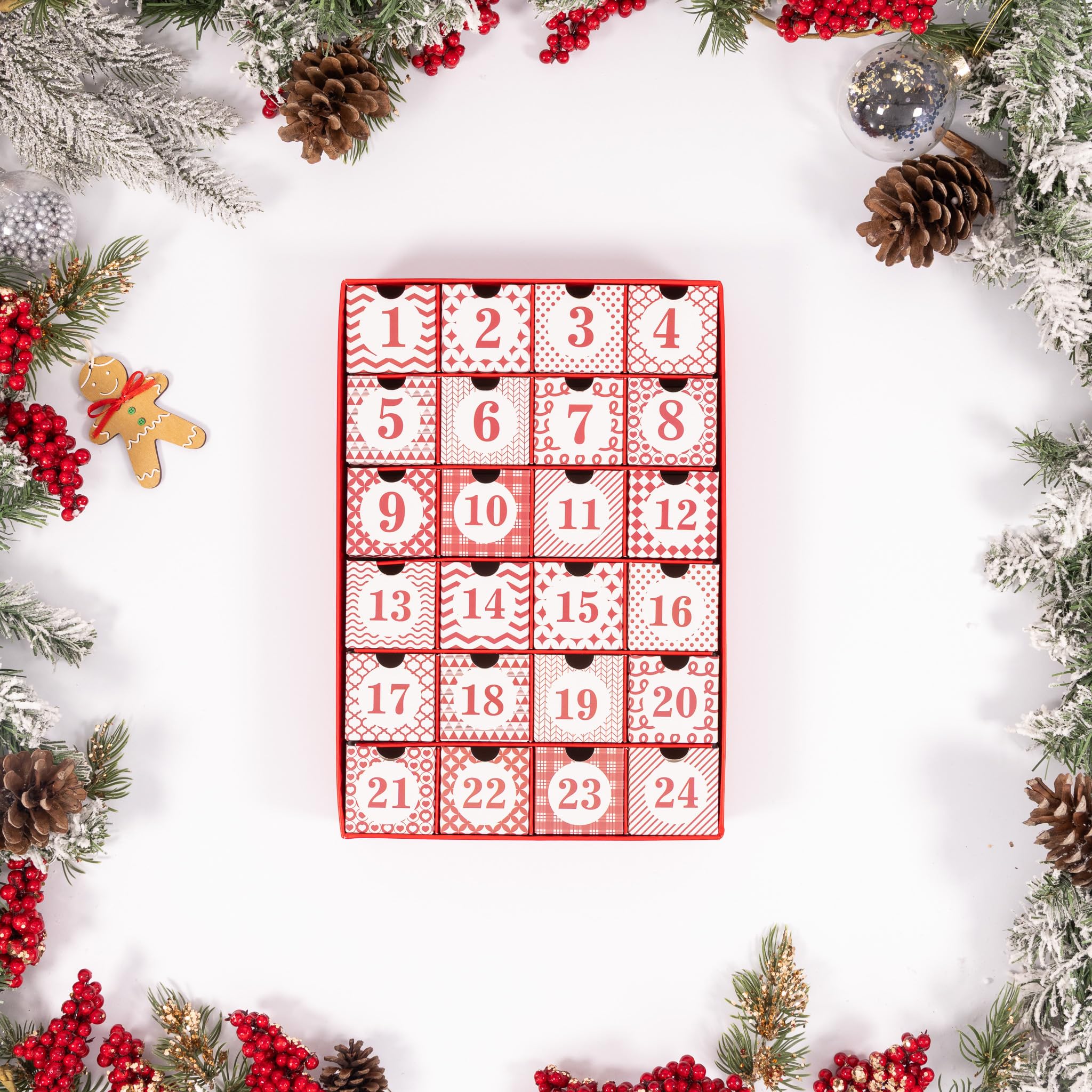 Fill Your Own Advent Calendar 24 Days Reusable 1-24 Empty Drawers for Christmas Countdown (Aztec) - Image 2