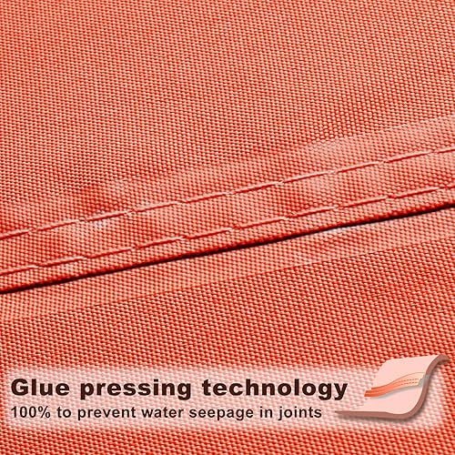 Miniatura 3 de SUNNY GUARD Toldo impermeable de 9' 10" x 13', rectangular, color naranja, rojo, bloqueo UV, para patio al aire libre, jardín