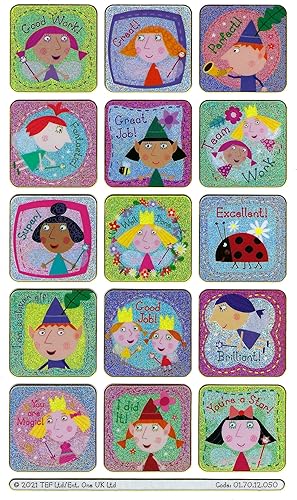 Miniatura 3 de 01.70.12.050 Pegatinas brillantes de recompensa de Ben y Holly's Little Kingdom | Producto oficial | Reutilizable en superficies no porosas, 7.7 in