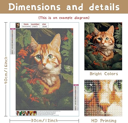 Miniatura 5 de Ginfonr Kits de arte de diamantes 5D para adultos, pintura de diamantes de flor de ciervo para adultos, arte de diamantes de imitación para adultos,