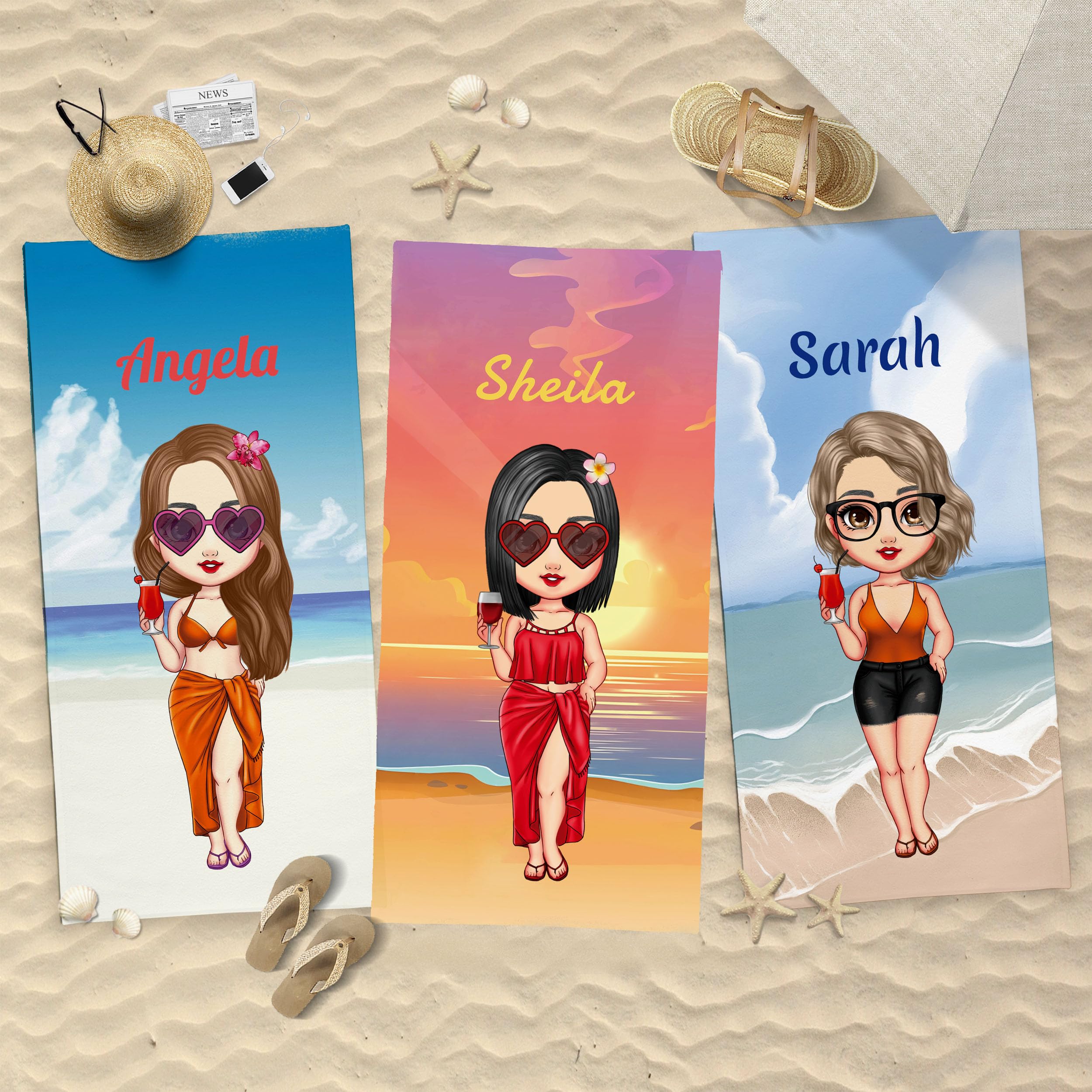 Custom Beach Towel for Bestie,Travel Bath Towel Super Soft Personalized Name Towel Best Friend Bestie for Summer Vacation (Microfiber, 75 * 150CM/90 * 180cm)