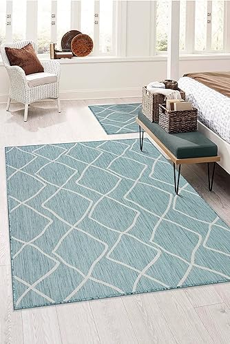 Miniatura 7 de Adiva Rugs - Alfombra para interior y exterior, tapete fácil de limpiar, resistente a la intemperie y las manchas, para comedor, patio, terraza,