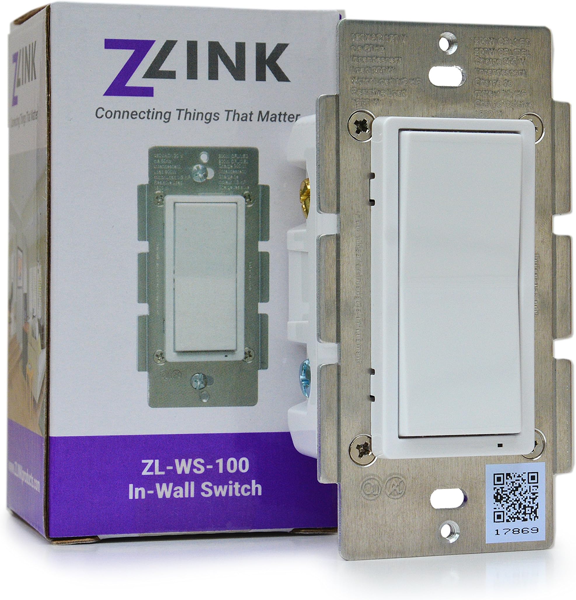 ZLINK Z-Wave Plus Smart Light Switch with S2 and SmartStart, Amazon Alexa Ready - ZL-WS-100