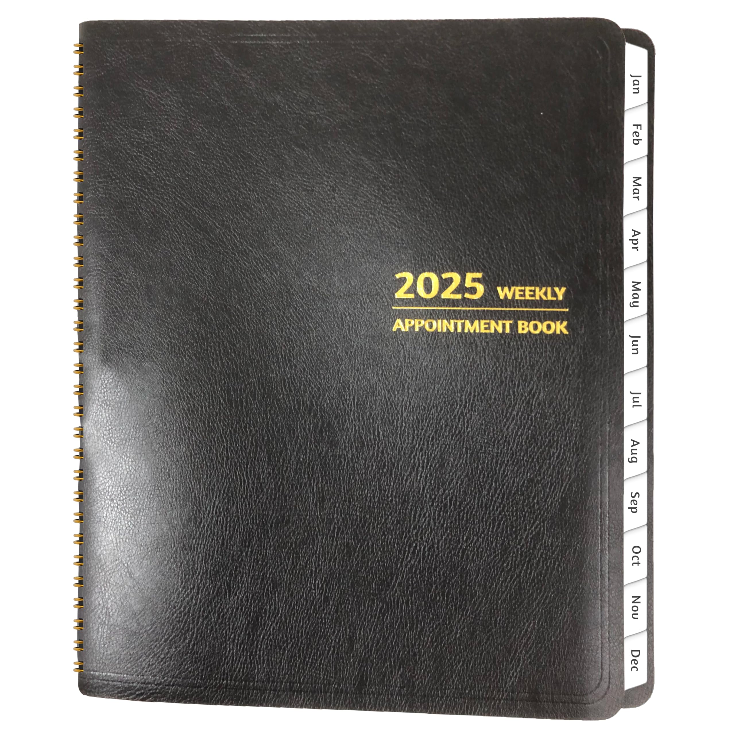 Appointment Book 2025 - Appointment Planner with Weekly ＆ Monthly Spread, January - December, 8.5’’ x 10.5’’, Large, 15 Minute Increments, 2025 Daily Planner with Pockets, Tabs, Flexible Soft Cover