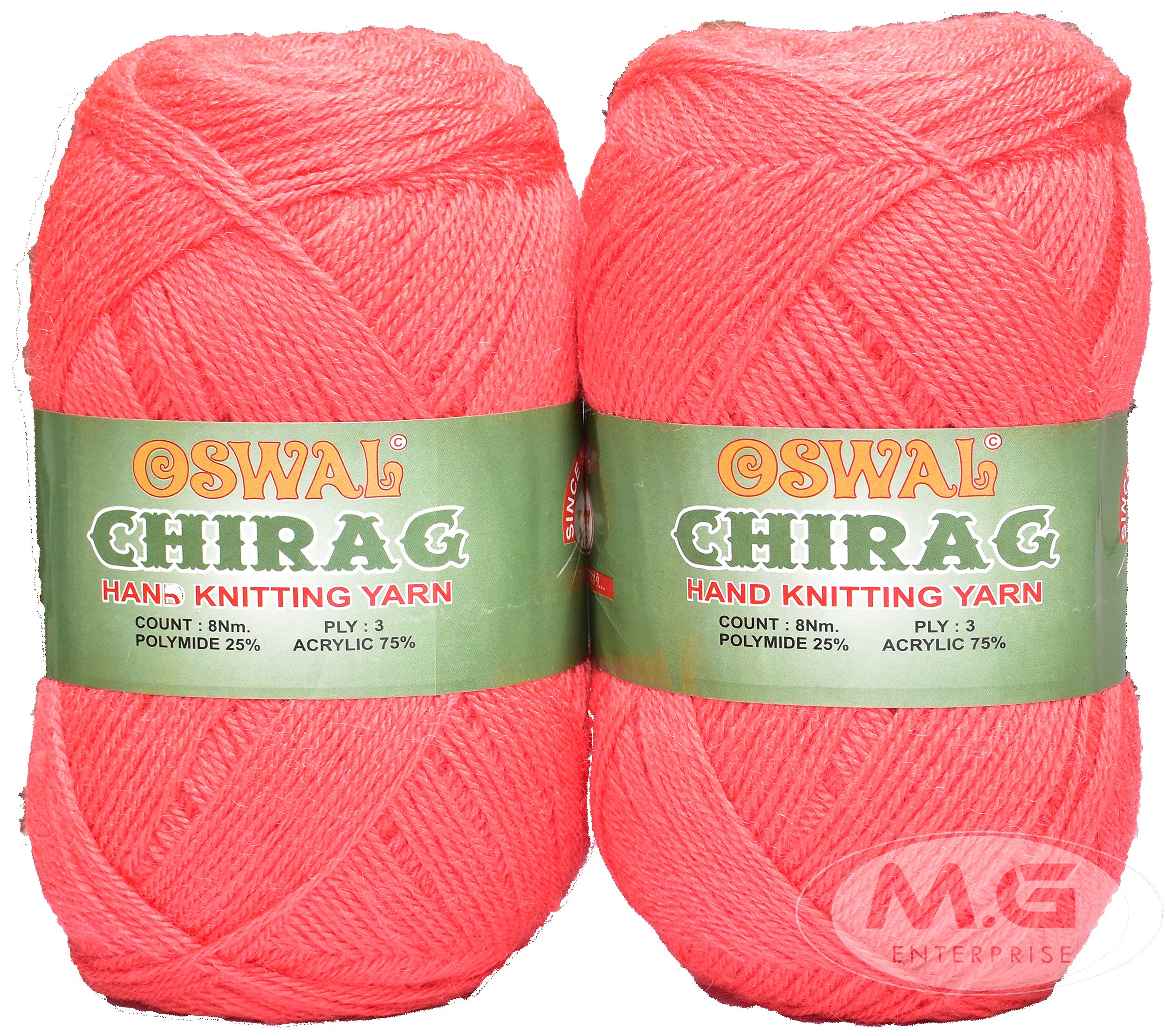 M.G ENTERPRISE Os wal Chirag Light Gajri 200 GMS Wool Ball Hand Knitting Wool/Art Craft Soft Fingering Crochet Hook Yarn, Needle Knitting Yarn Thread Dyed-QArt-AJEF