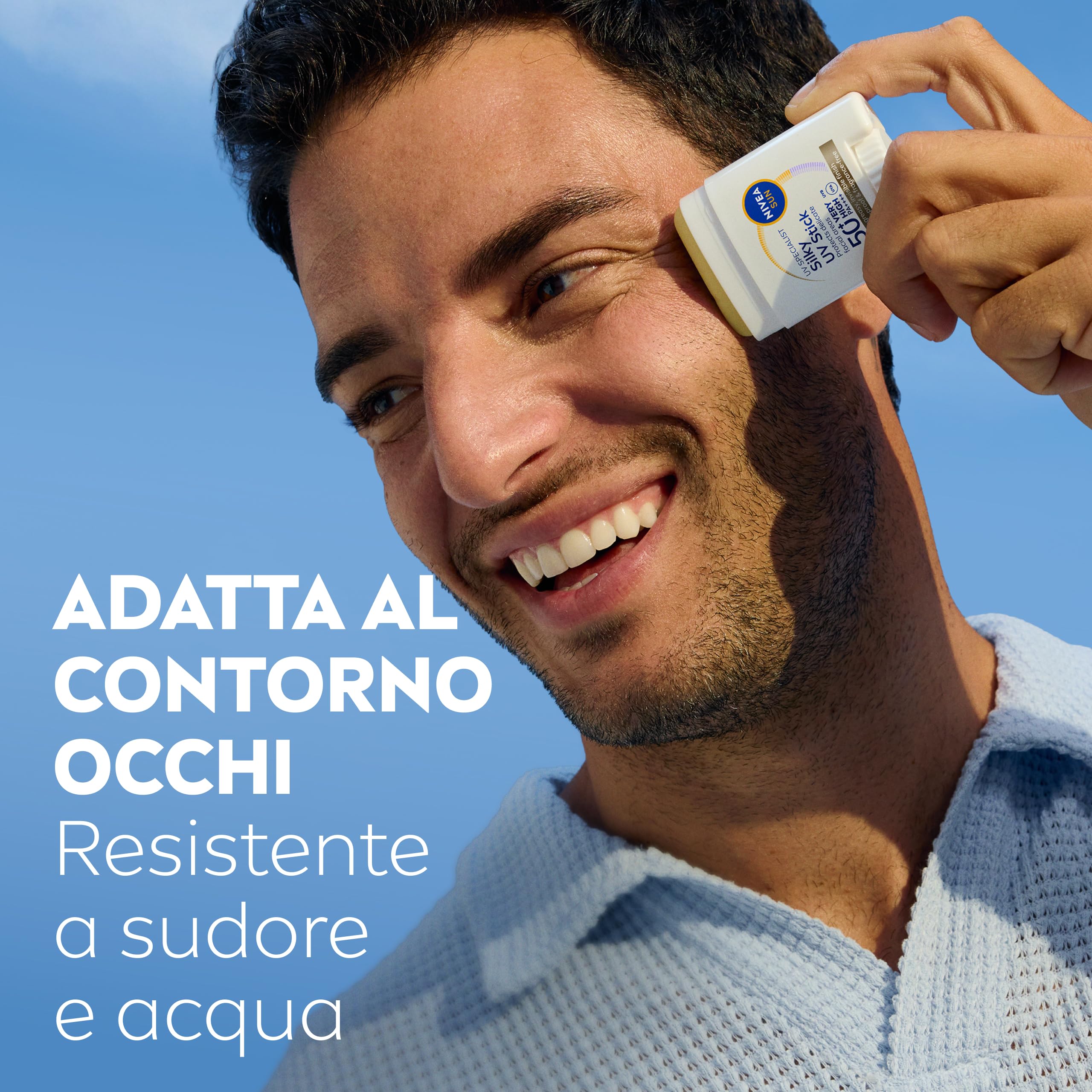 NIVEA SUN UV Viso Specialist Stick UV Effetto Seta SPF 50+ 15 g, Stick solare 50 viso per un'applicazione on-the-go, Protezione solare viso ultra-leggera e invisibile, Skincare coreana senza profumo