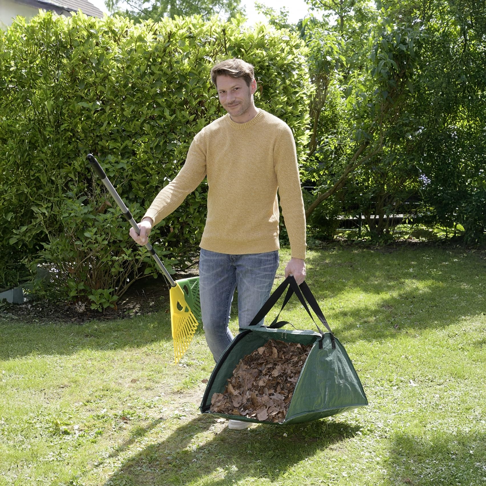 Balai collecteur de feuilles Vigor avec manche télescopique 75-150 cm