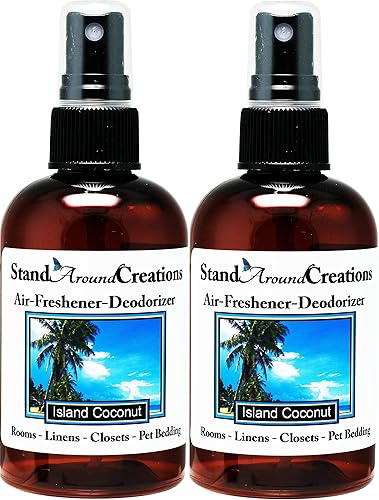 Set de 2 Spray concentrado para habitaciónropa de camaambientador de ambientador 4 onzas líquidas Aroma Island Coconut The Sun infundida notas