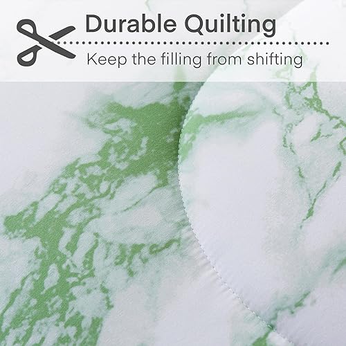 Miniatura 7 de Litanika Edredón de mármol verde salvia King (104 x 90 pulgadas), 3 piezas (1 edredón de mármol y 2 fundas de almohada), juego de ropa de cama de